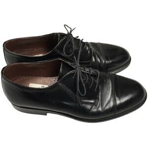 Carlo Morandi Dress Shoes Black Leather Cap Toe Lace-Up Men's 10‎ Made in Italy